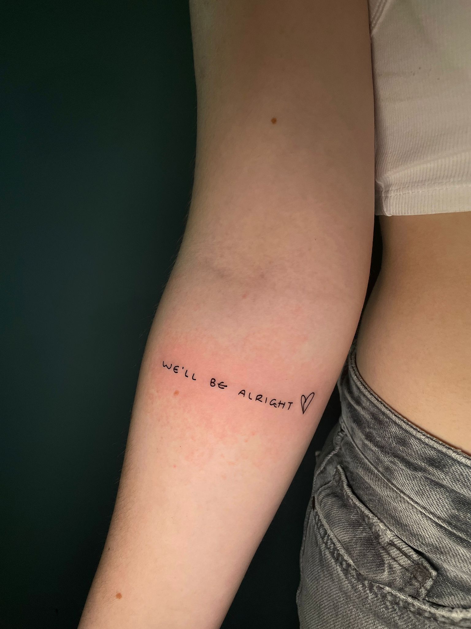 We’ll Be Alright Script Tattoo