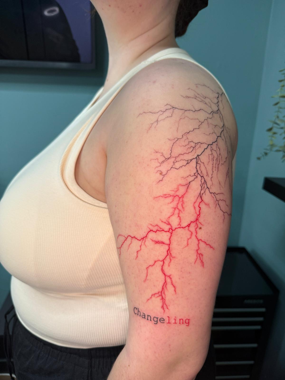 Changeling Lightning Bolt Tattoo
