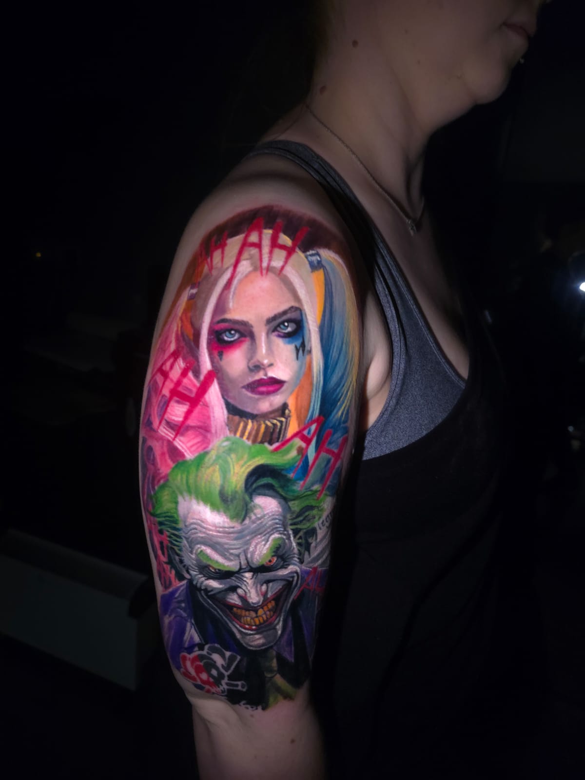 Joker and Harley Quinn Portrait Tattoo